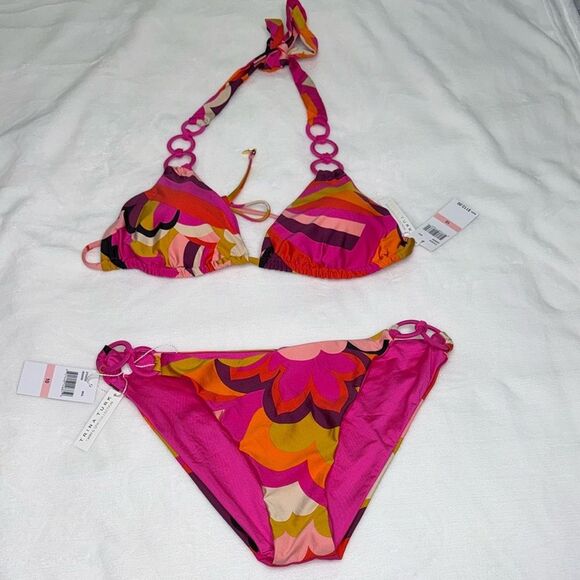 Trina Turk Fan Fair Triangle Top & Fan Faire Ring Hipster Bottom Size 10 - Picture 5 of 11